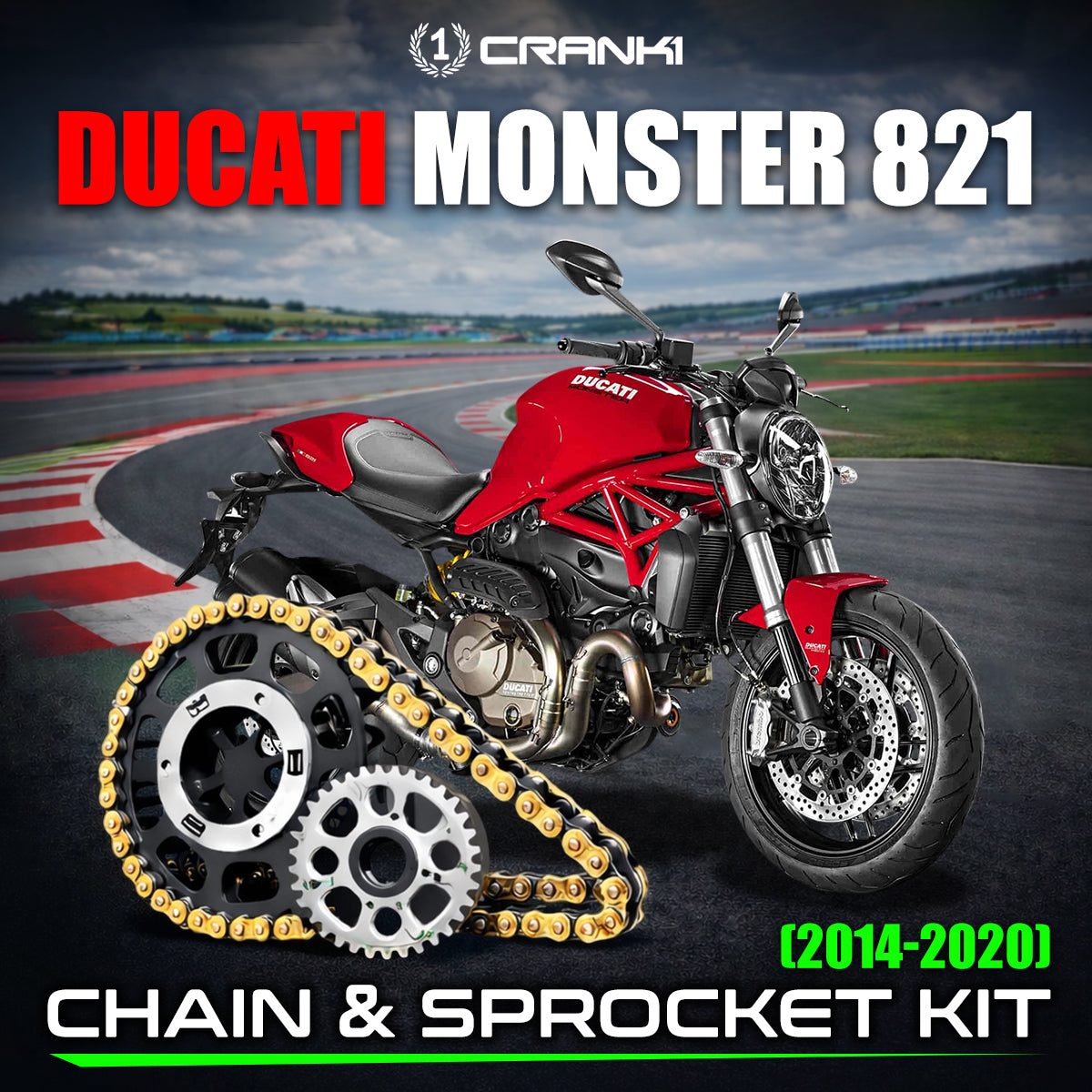Chain And Sprocket Kit For Ducati Monster 821 (2014-2020)