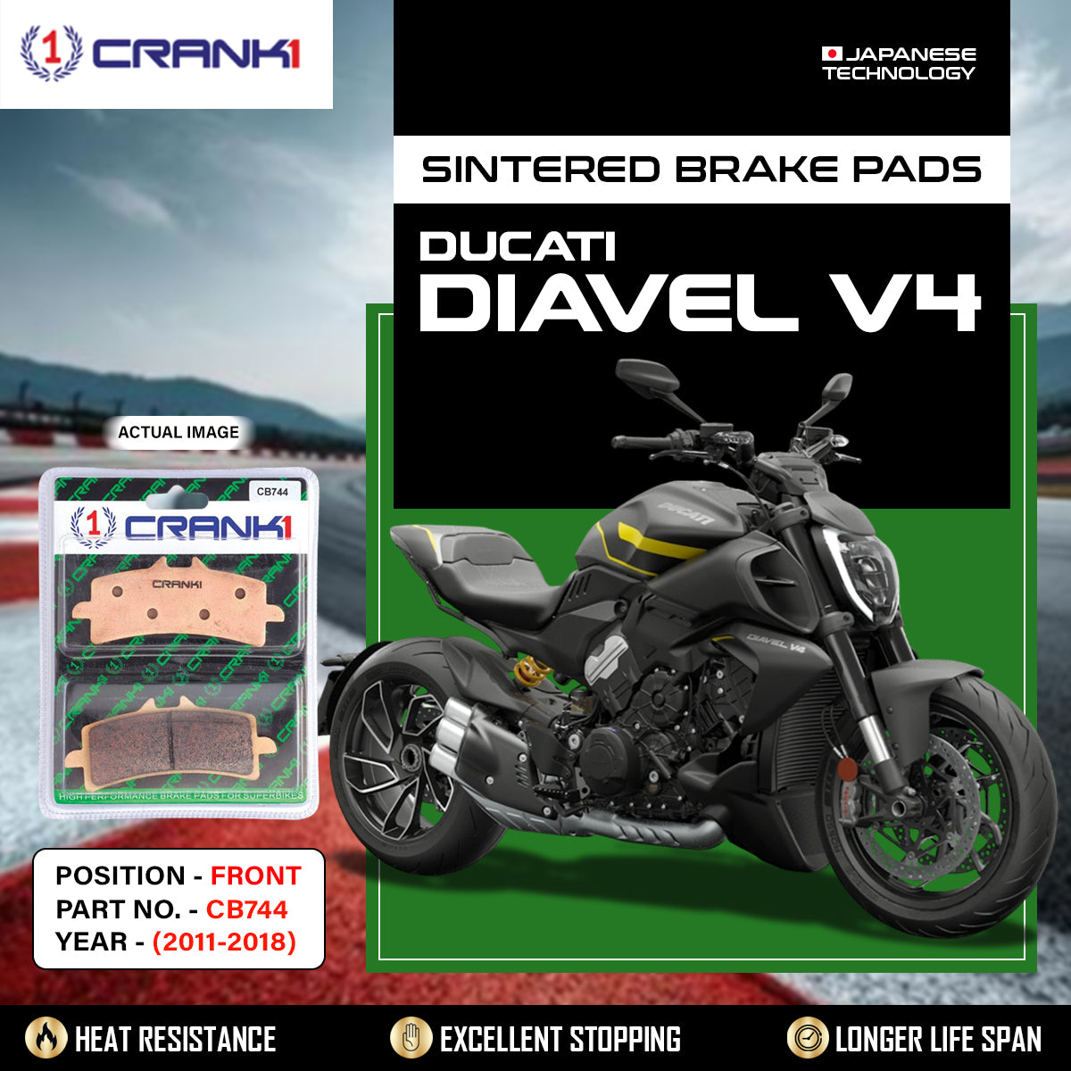 Sintered Brake Pads For Ducati Diavel (2011-2018) - Front - CB744 - 2 Sets