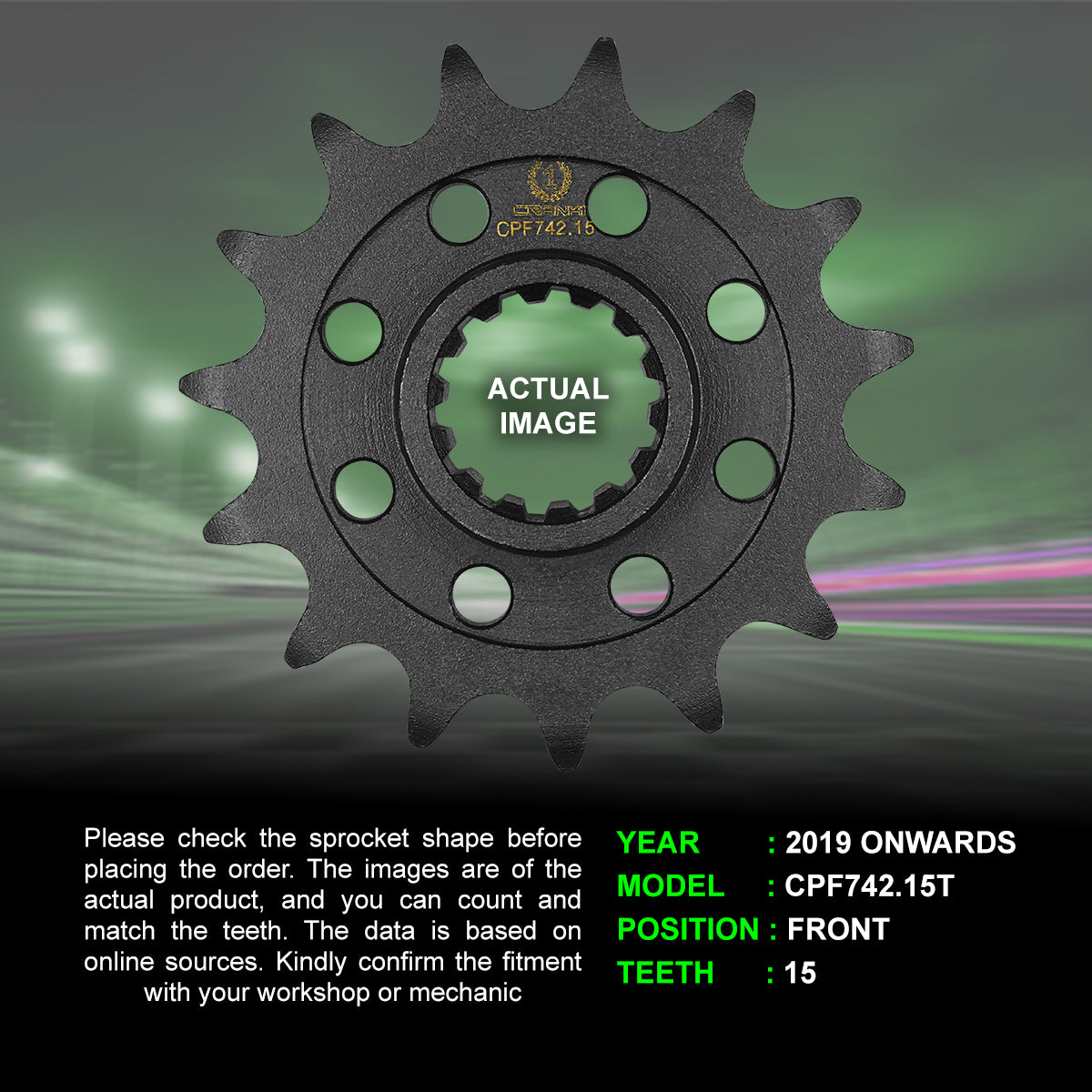 Sprocket For Ducati Hypermotard 950 SP (2019 Onwards) - Front - CPF742.15T