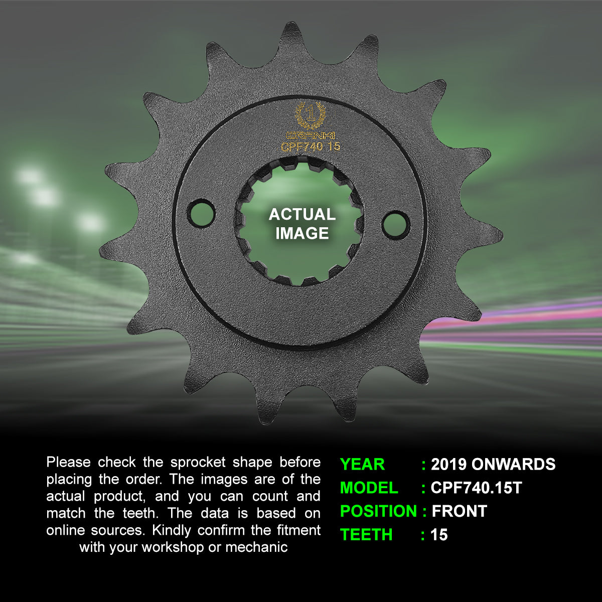 Sprocket For Ducati Hypermotard 950 SP (2019 Onwards) - Front - CPF740.15T