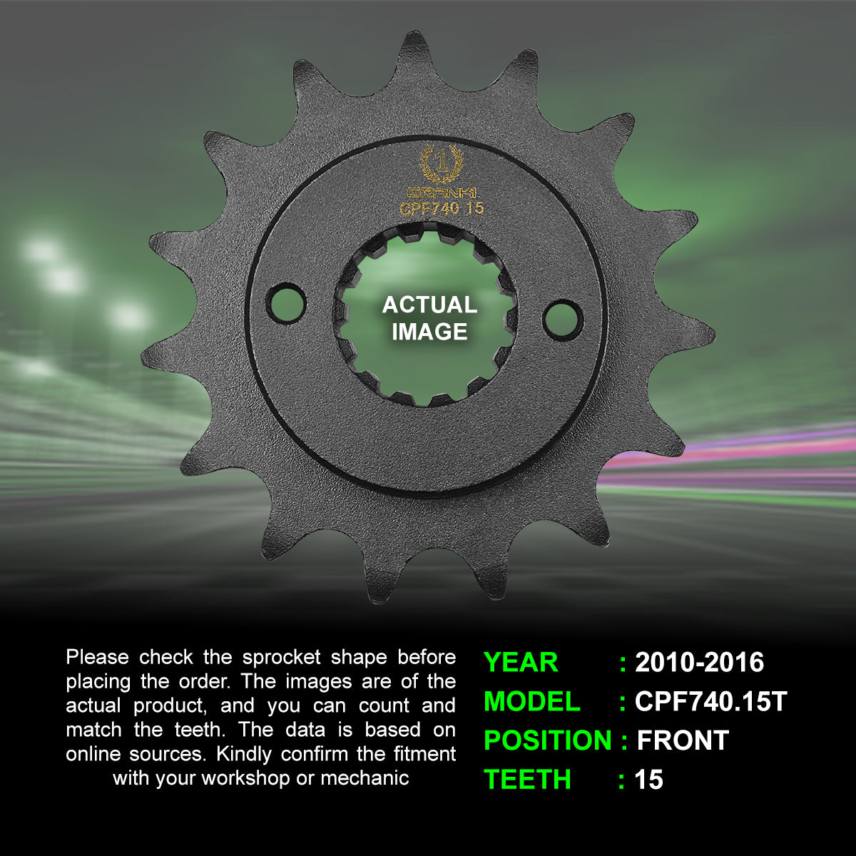 Sprocket For Ducati Monster 796 (2010-2016) - Front - CPF740.15T