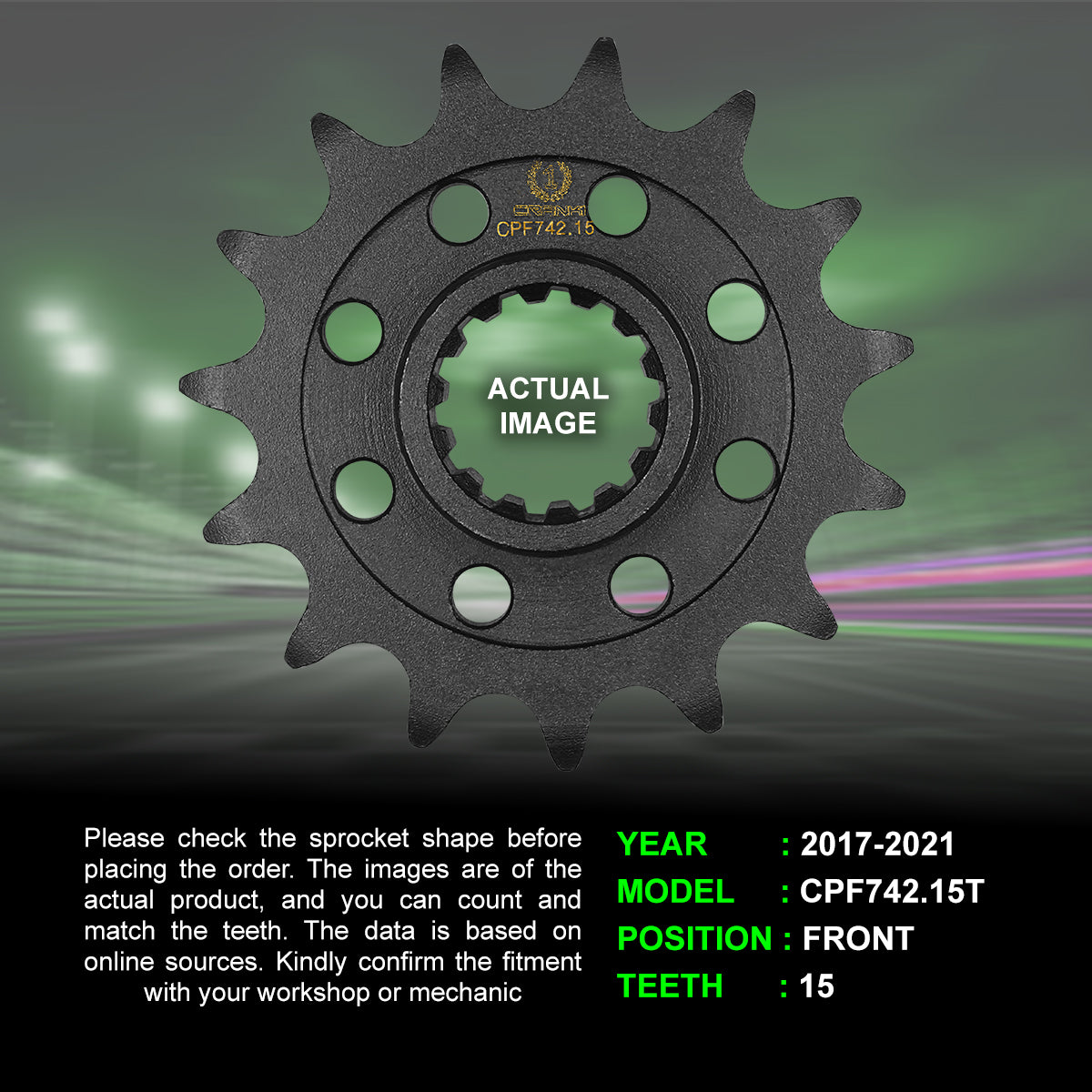Sprocket For Ducati SuperSport 950 (2017-2021) - Front - CPF742.15T
