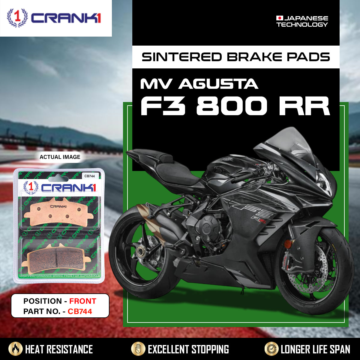 Sintered Brake Pads For MV Agusta F3 800 RR - Front - CB744 - 2 Sets