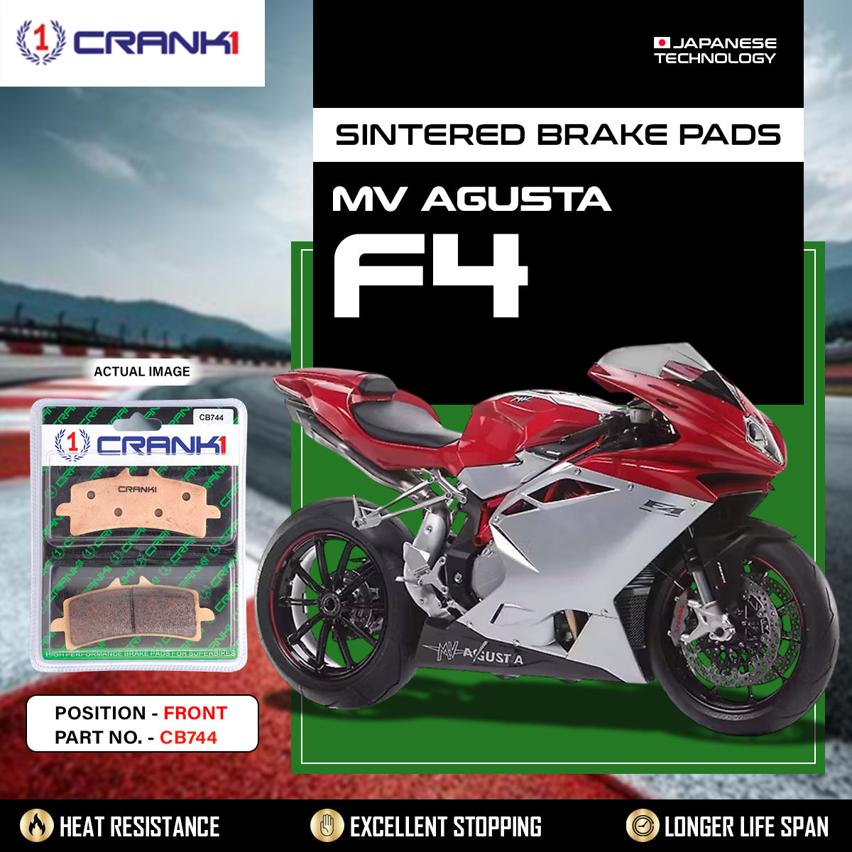 Sintered Brake Pads For MV Agusta F4 - Front - CB744 - 2 Sets