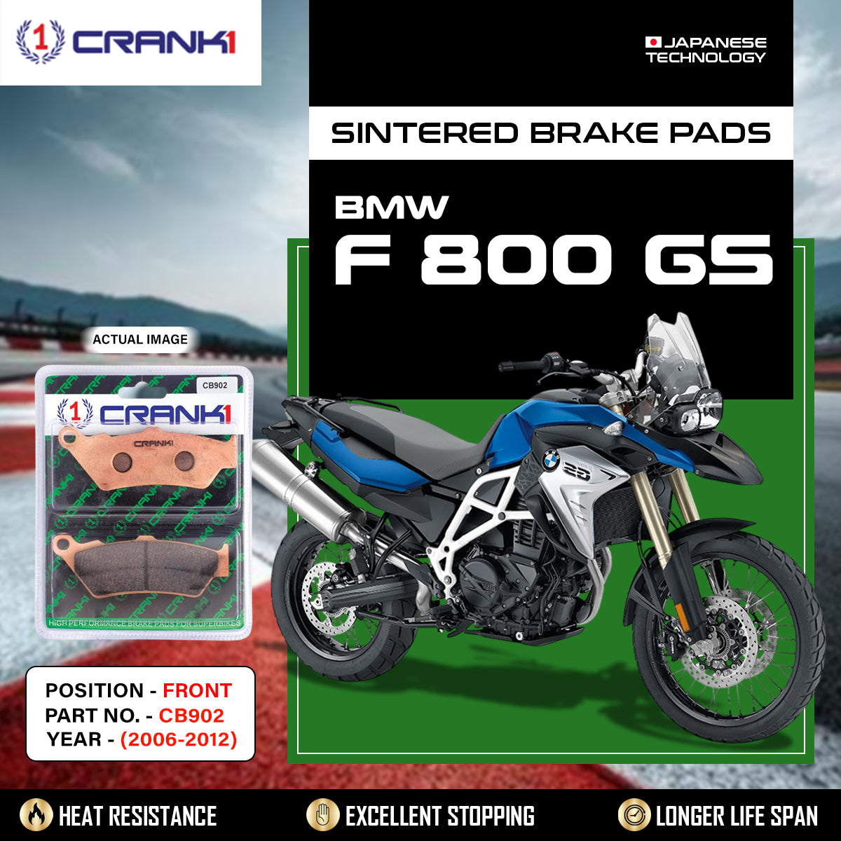 Sintered Brake Pads For BMW F 800 GS (2006-2012) - Front - CB902