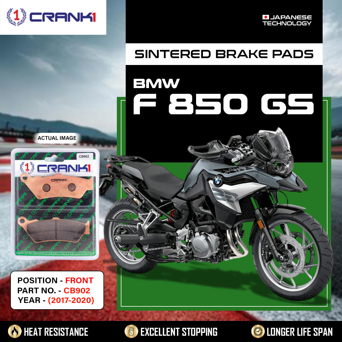 Sintered Brake Pads For BMW F 850 GS (2017-2020) - Front - CB902 - 2 Sets