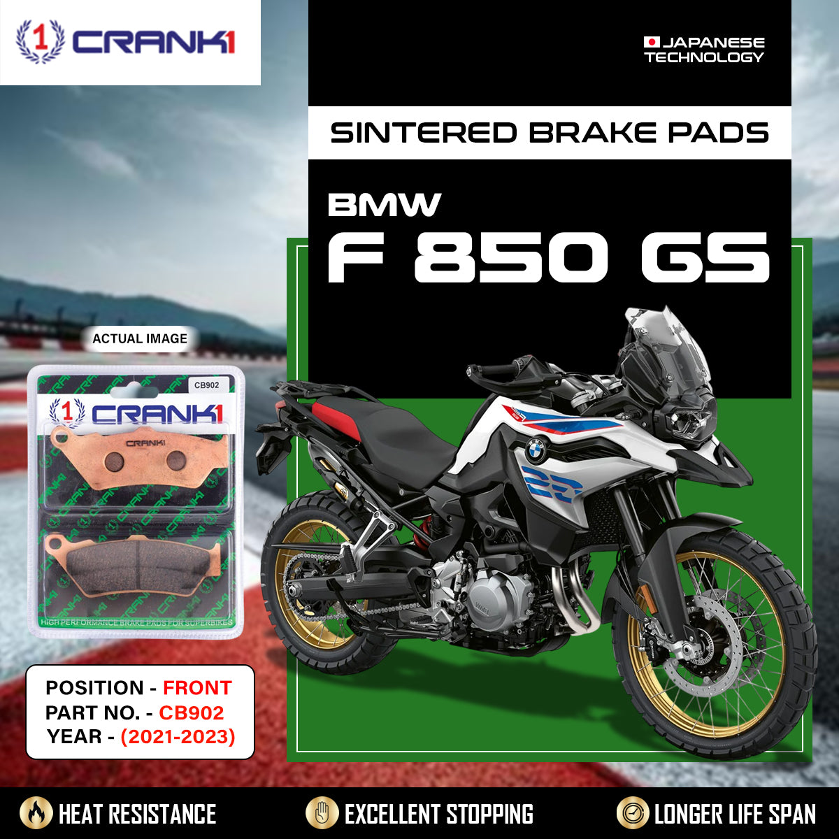 Sintered Brake Pads For BMW F 850 GS (2021-2023) - Front - CB902 - 2 Sets