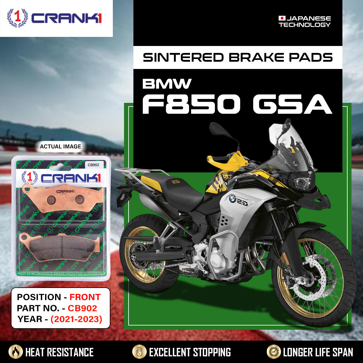 Sintered Brake Pads For BMW F850 GSA (2021-2023) - Front - CB902 - 2 Sets