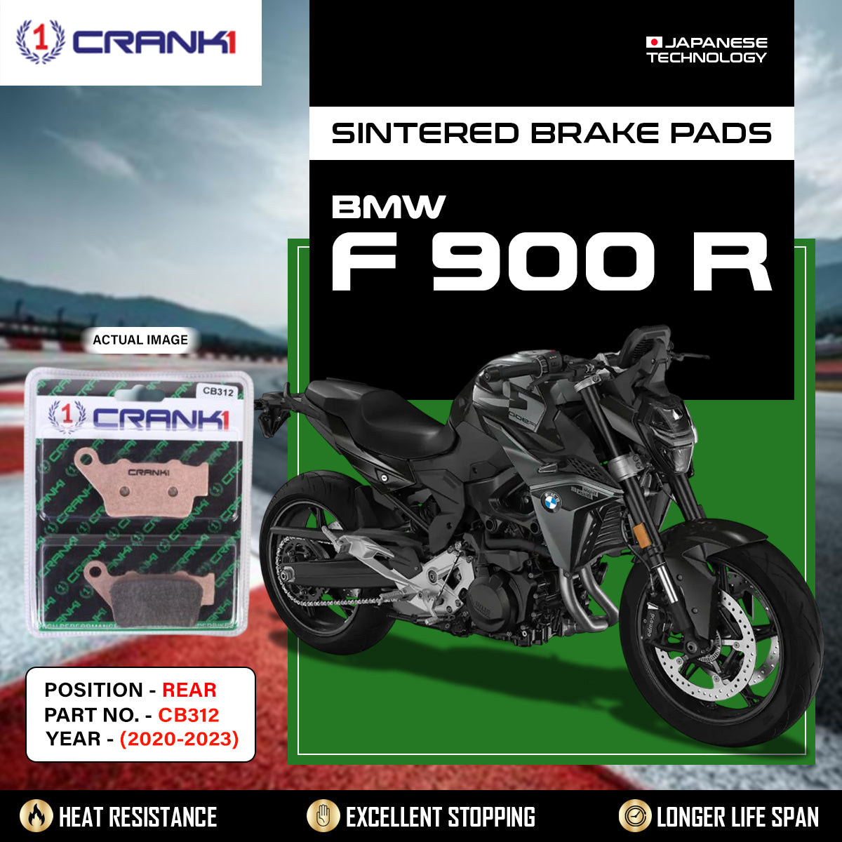Sintered Brake Pads For BMW F 900 R (2020-2023) - Rear - CB312