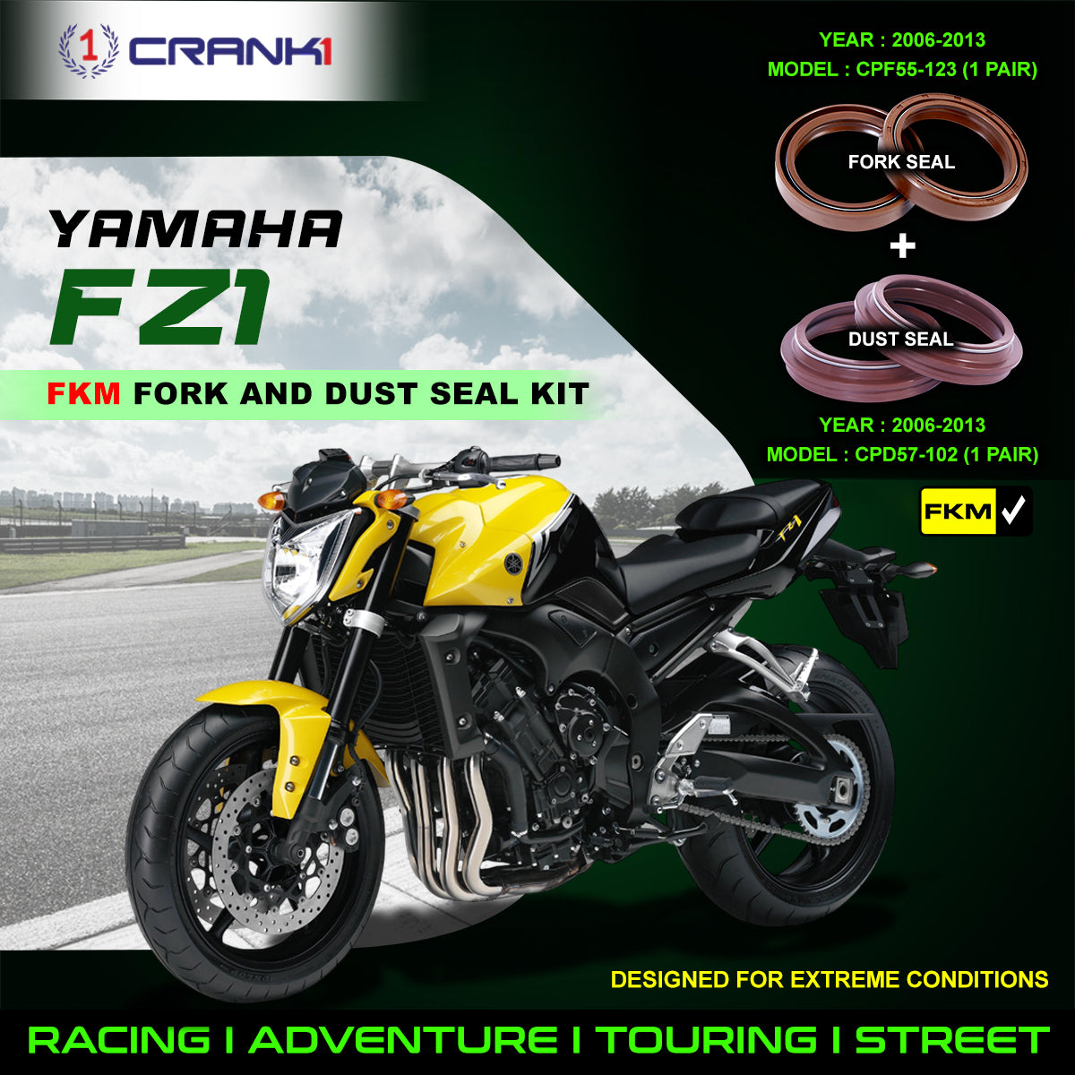 Fork And Dust Seals Kit For Yamaha FZ1 (2006-2013)