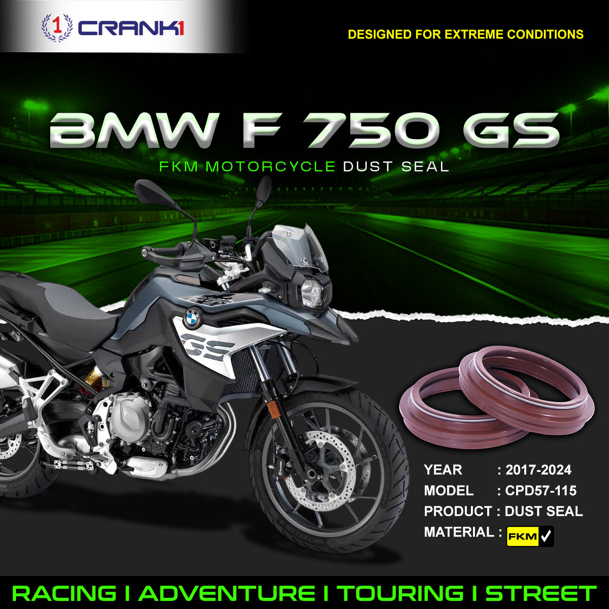 Fork Dust Seals Pair For BMW F 750 GS (2017-2024) - CPD57-115