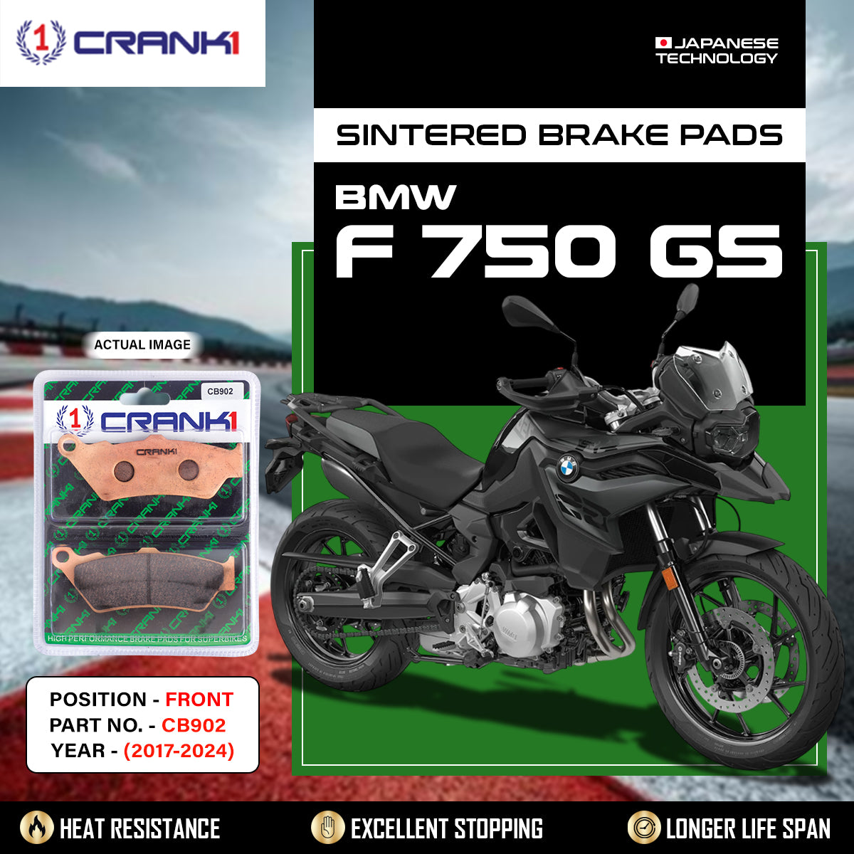 Sintered Brake Pads For BMW F 750 GS (2017-2024) - Front - CB902 - 2 Sets