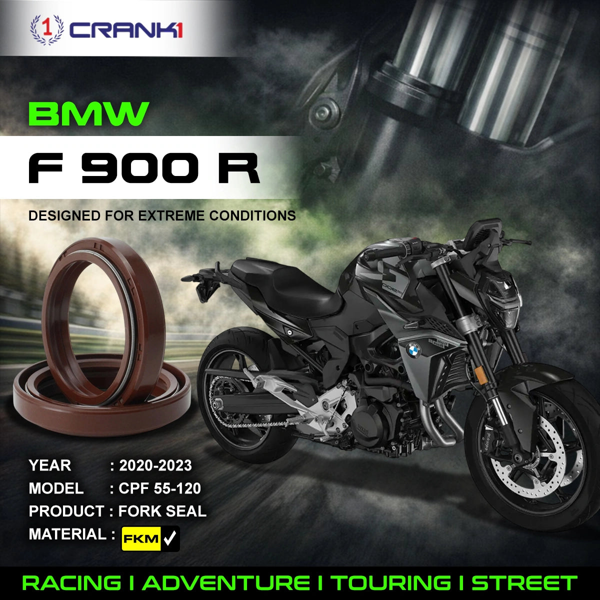 Fork Oil Seals Pair For BMW F 900 R (2020-2023) - CPF55-120