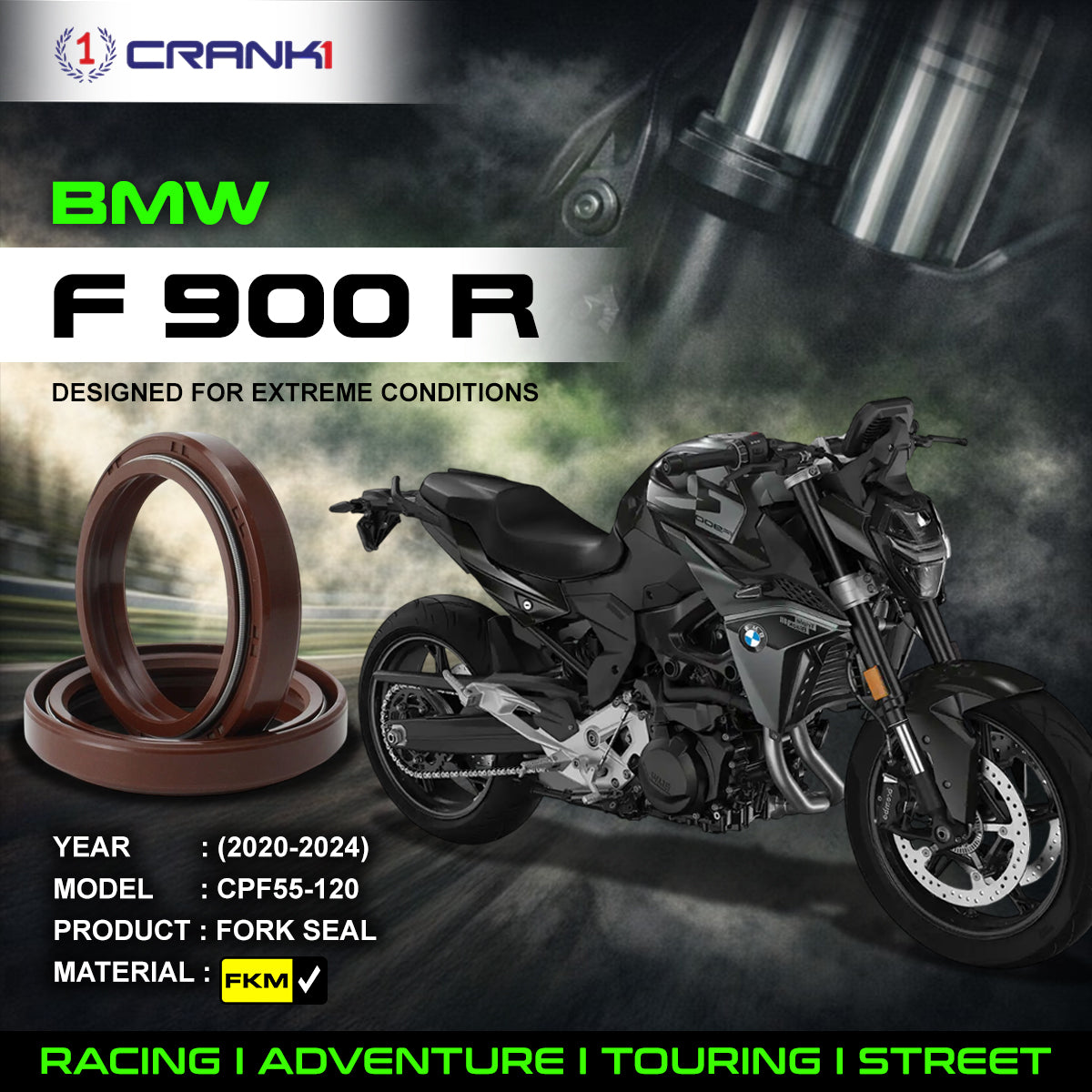 Fork Oil Seals Pair For BMW F 900 R (2020-2024) - CPF55-120