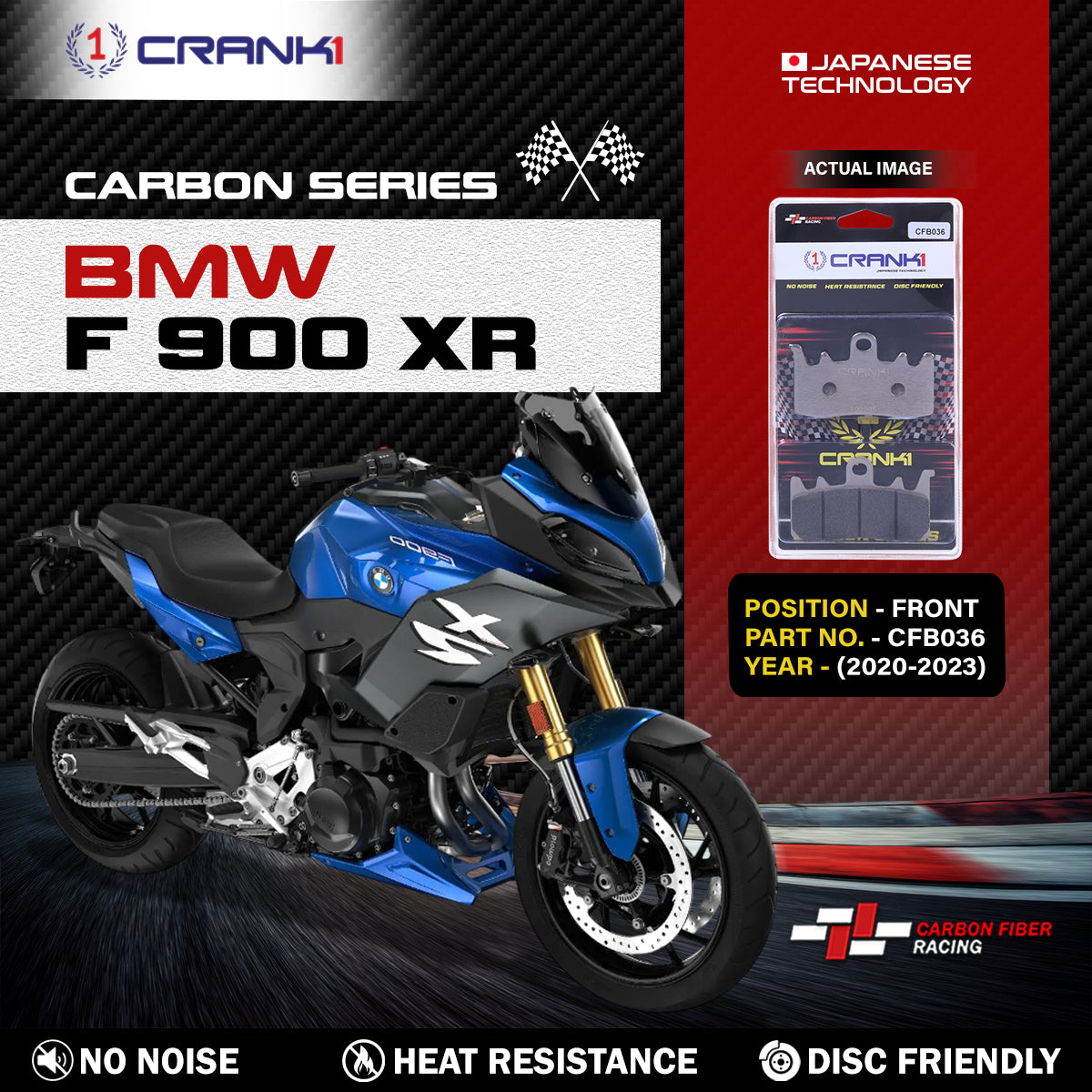 Carbon Brake Pads For BMW F 900 XR (2020-2023) - Front - CFB036 - 2 Sets