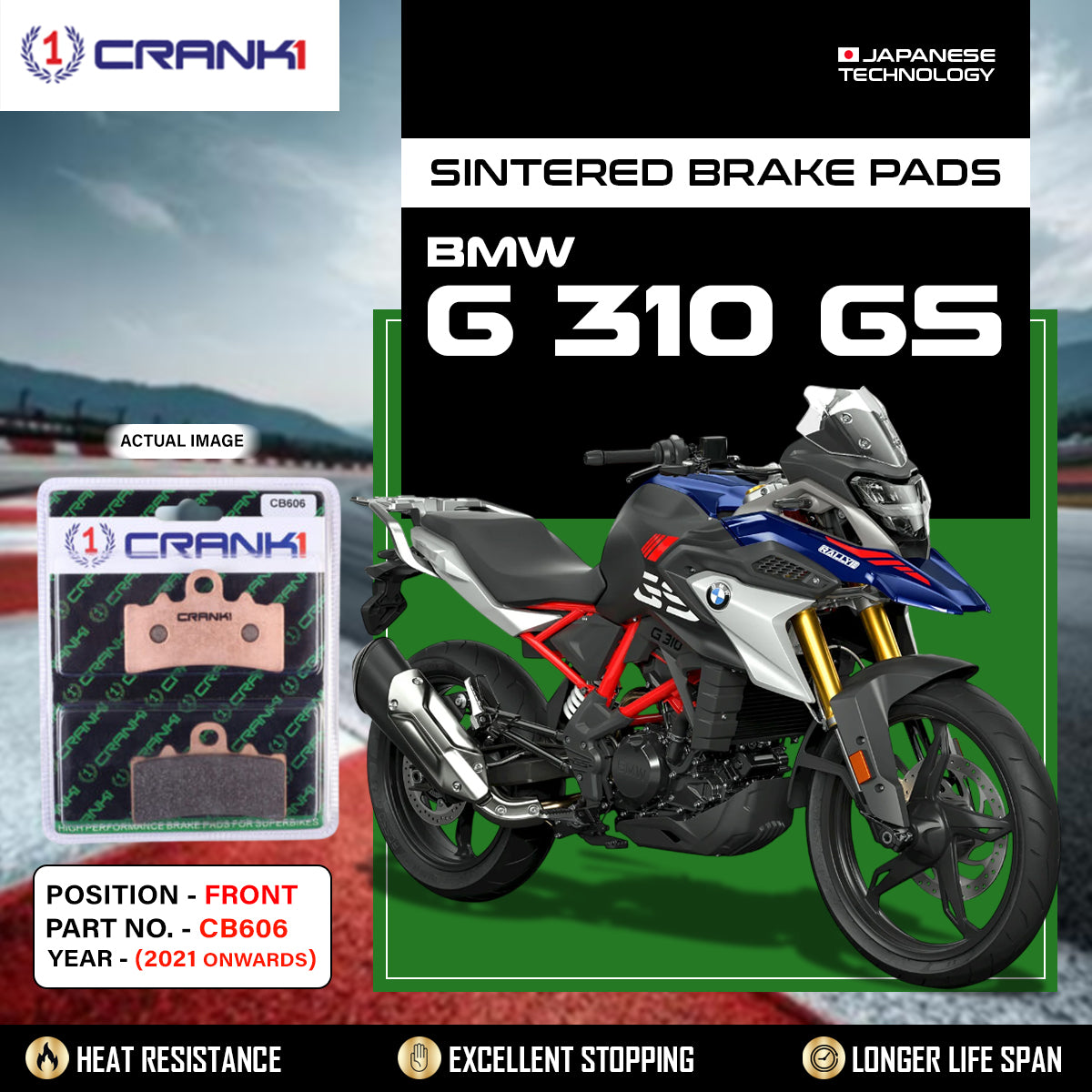 Sintered Brake Pads For BMW G 310 GS (2021 Onwards) - Front - CB606