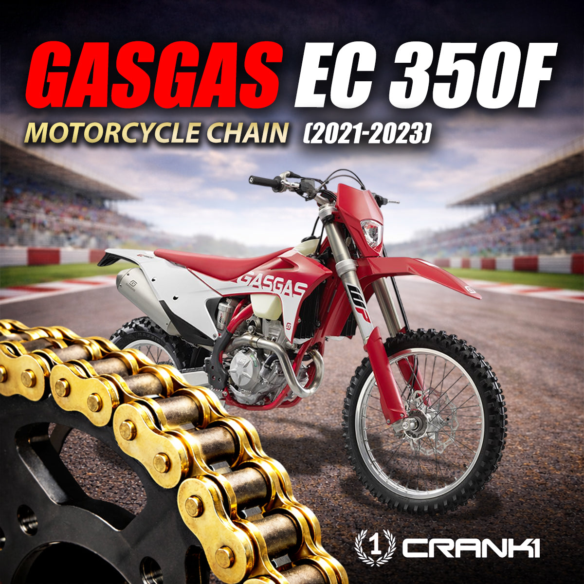 Chain For GASGAS EC 350F (2021-2023) - 520 Pitch x 118 Links Gold (ZVMX)