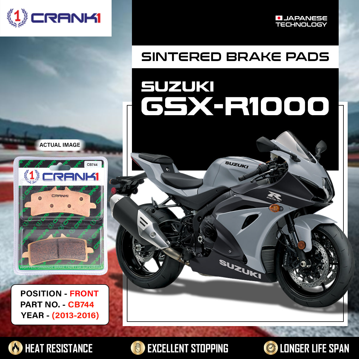 Sintered Brake Pads For Suzuki GSX-R1000 (2013-2016) - Front - CB744 - 2 Sets