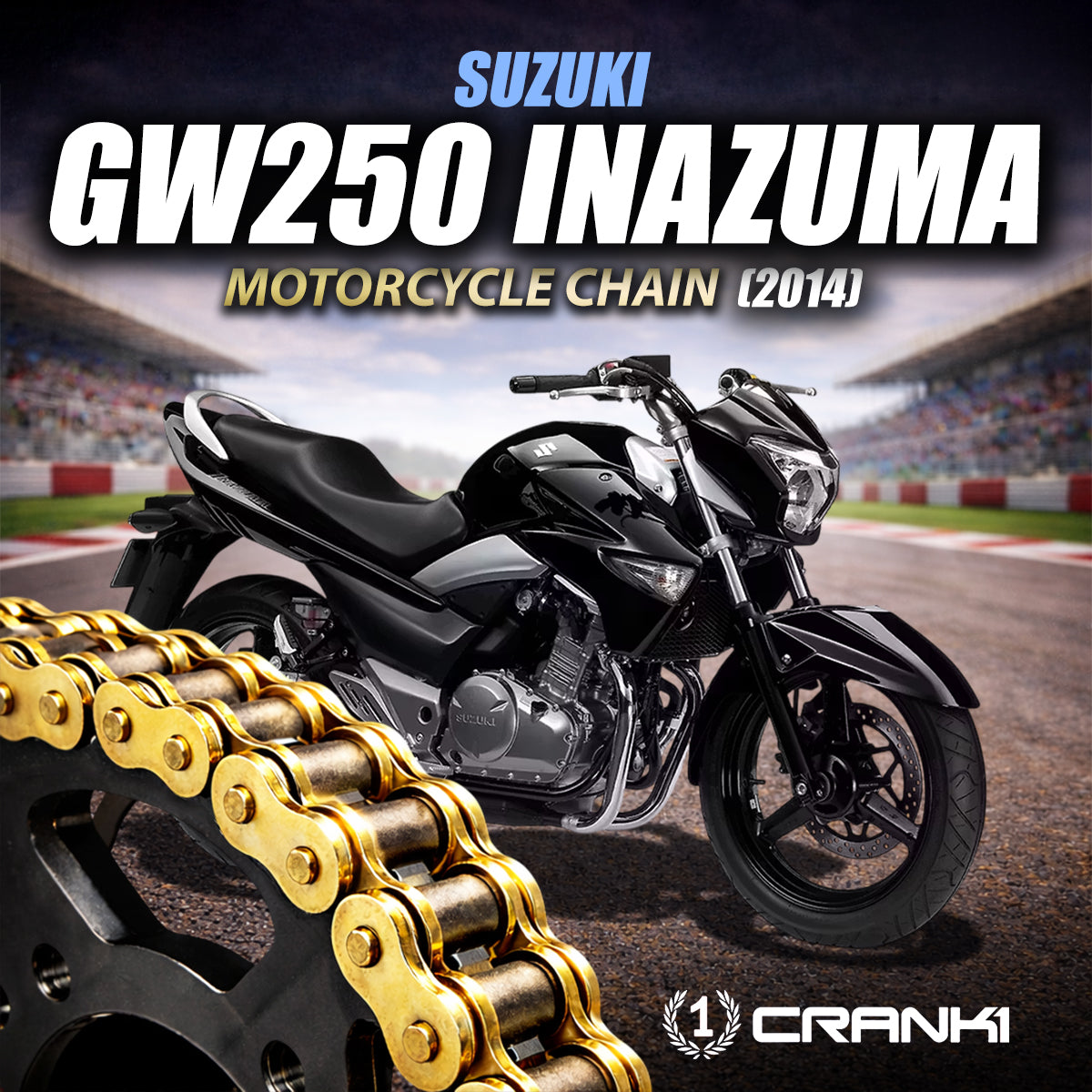 Chain For Suzuki GW250 Inazuma (2014) - 520 Pitch x 116 Links Gold (ZVMX)