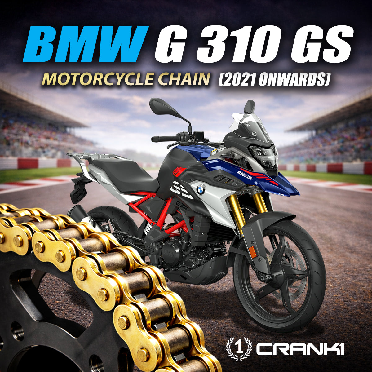 Chain For BMW G 310 GS (2021 Onwards) - 520 Pitch x 114 Links Gold (ZVMX)