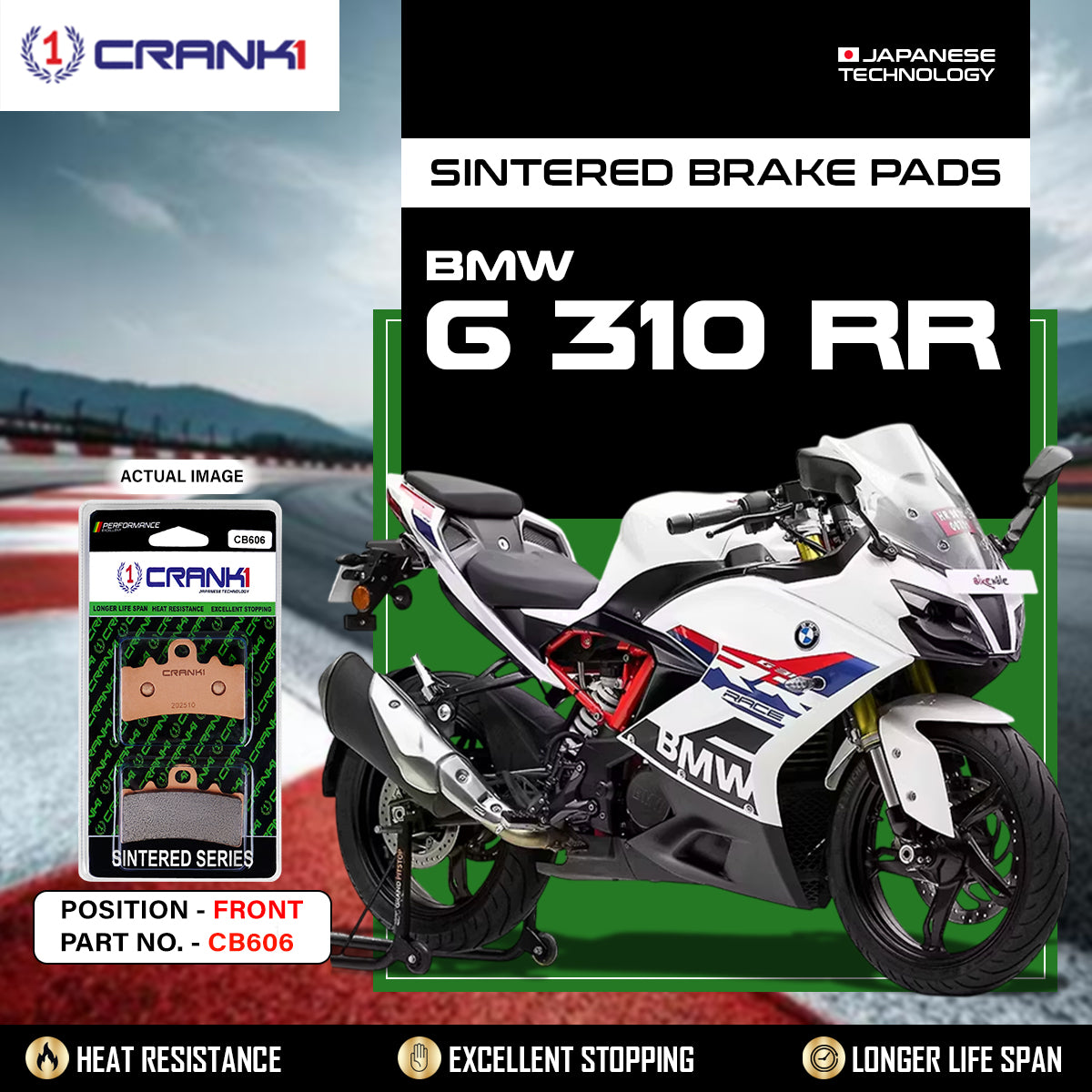 Sintered Brake Pads For BMW G 310 RR - Front - CB606 - 1 Set