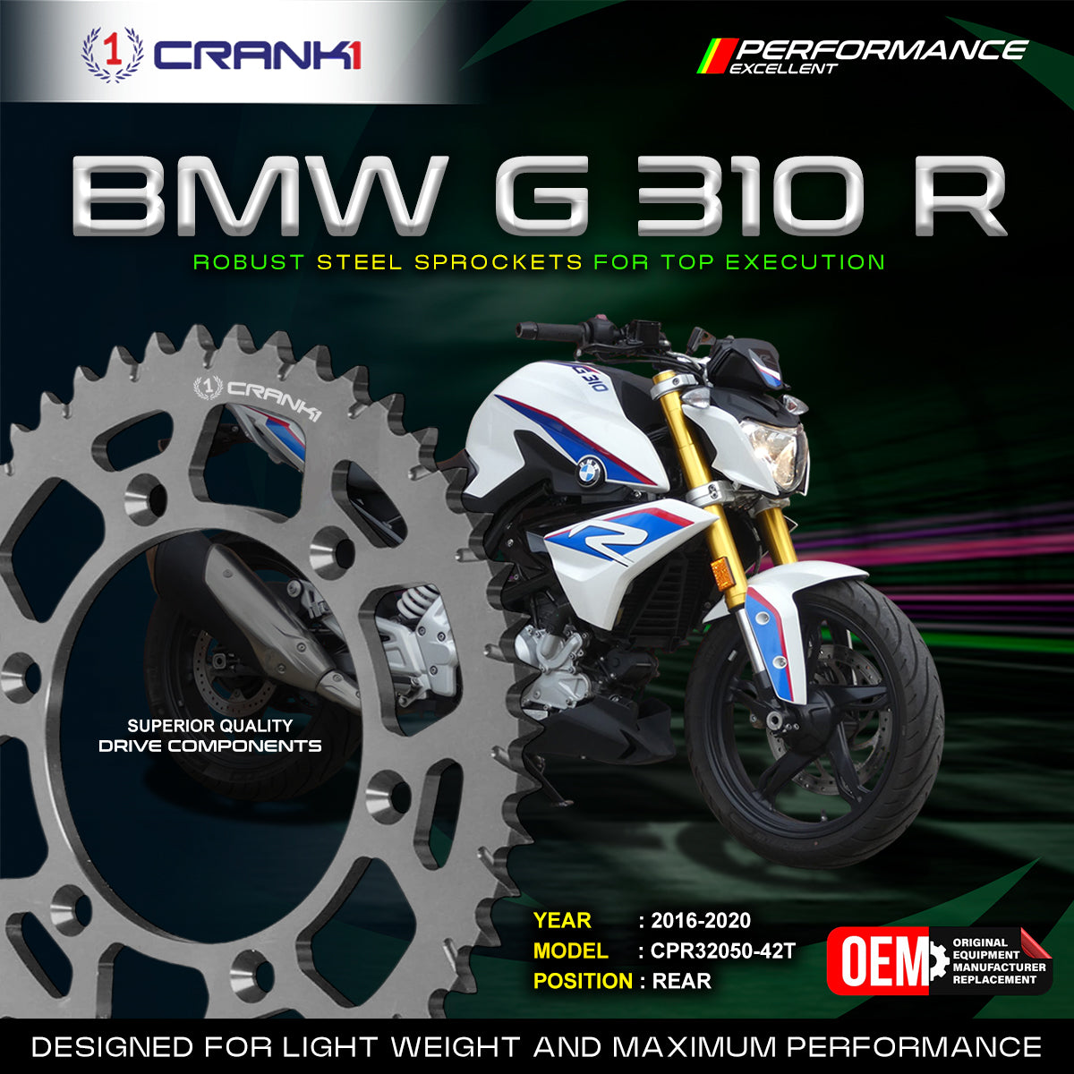 Sprocket For BMW G 310 R (2016-2020) - Rear - CPR32050-42T
