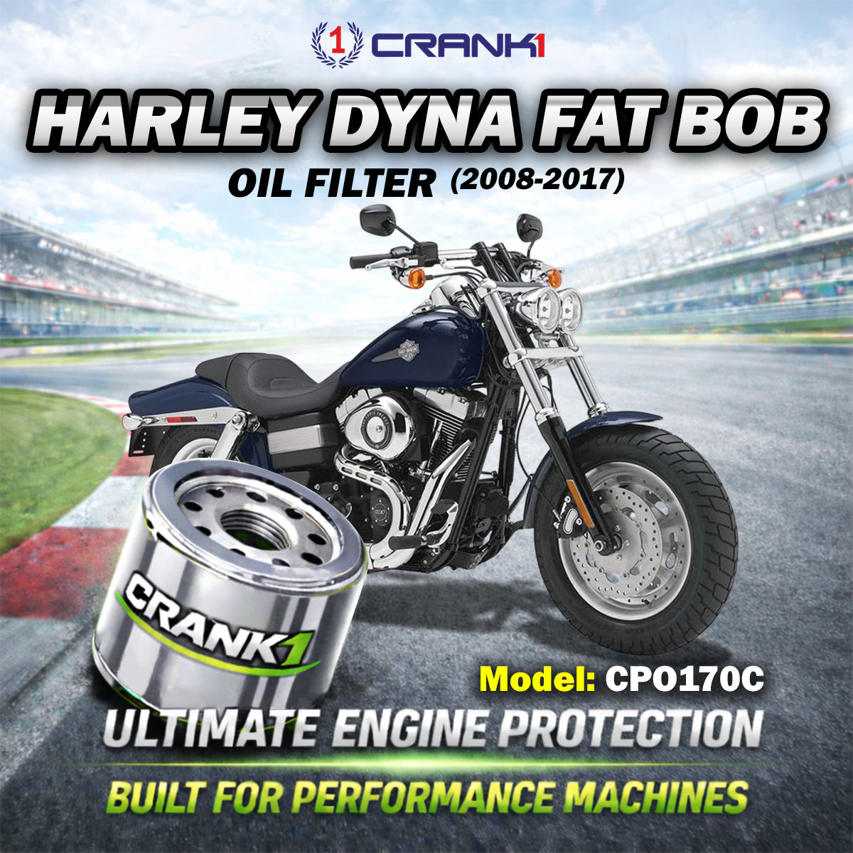 Oil Filter For Harley Davidson Dyna Fat Bob (2008-2017) - CPO170C