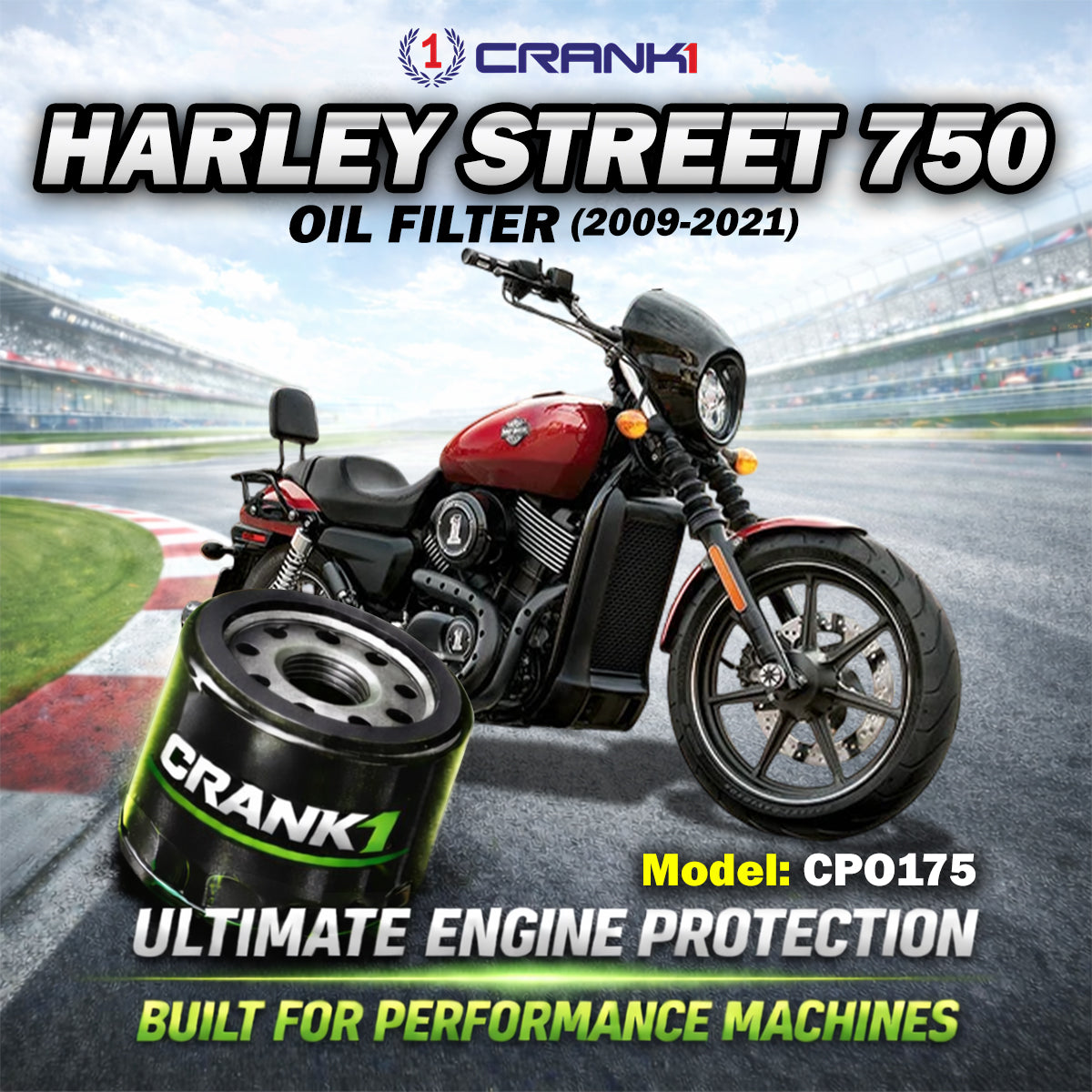 Oil Filter For Harley Davidson Street 750 (2009-2021) - CPO175