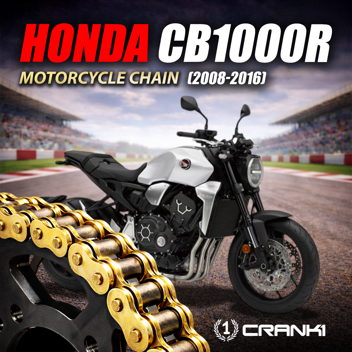 Chain For Honda CB1000R (2008-2016) - 525 Pitch x 116 Links Gold (ZVMX)