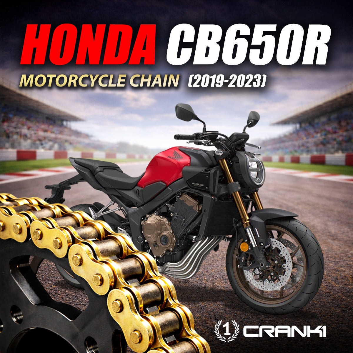 Chain For Honda CB650R (2019-2023) - 525 Pitch x 118 Links Gold (ZVMX)