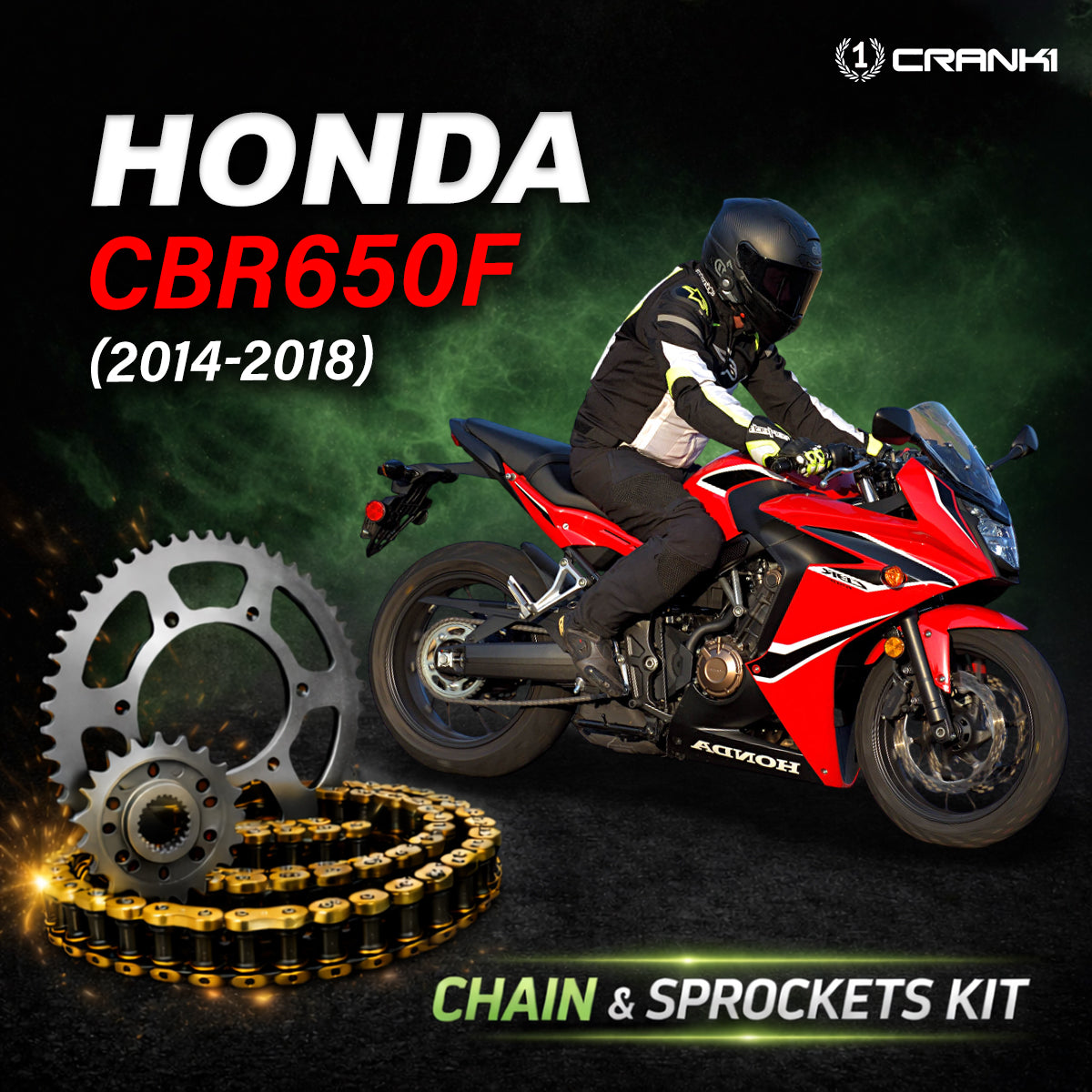 Chain And Sprocket Kit For Honda CBR650F (2014-2018)
