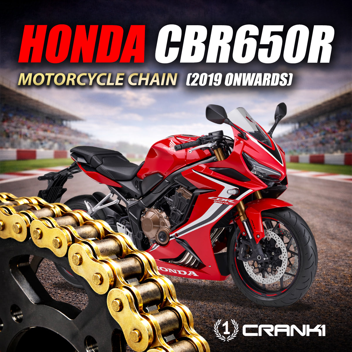 Chain For Honda CBR650R (2019 Onwards) - 525 Pitch x 118 Links Gold (ZVMX)