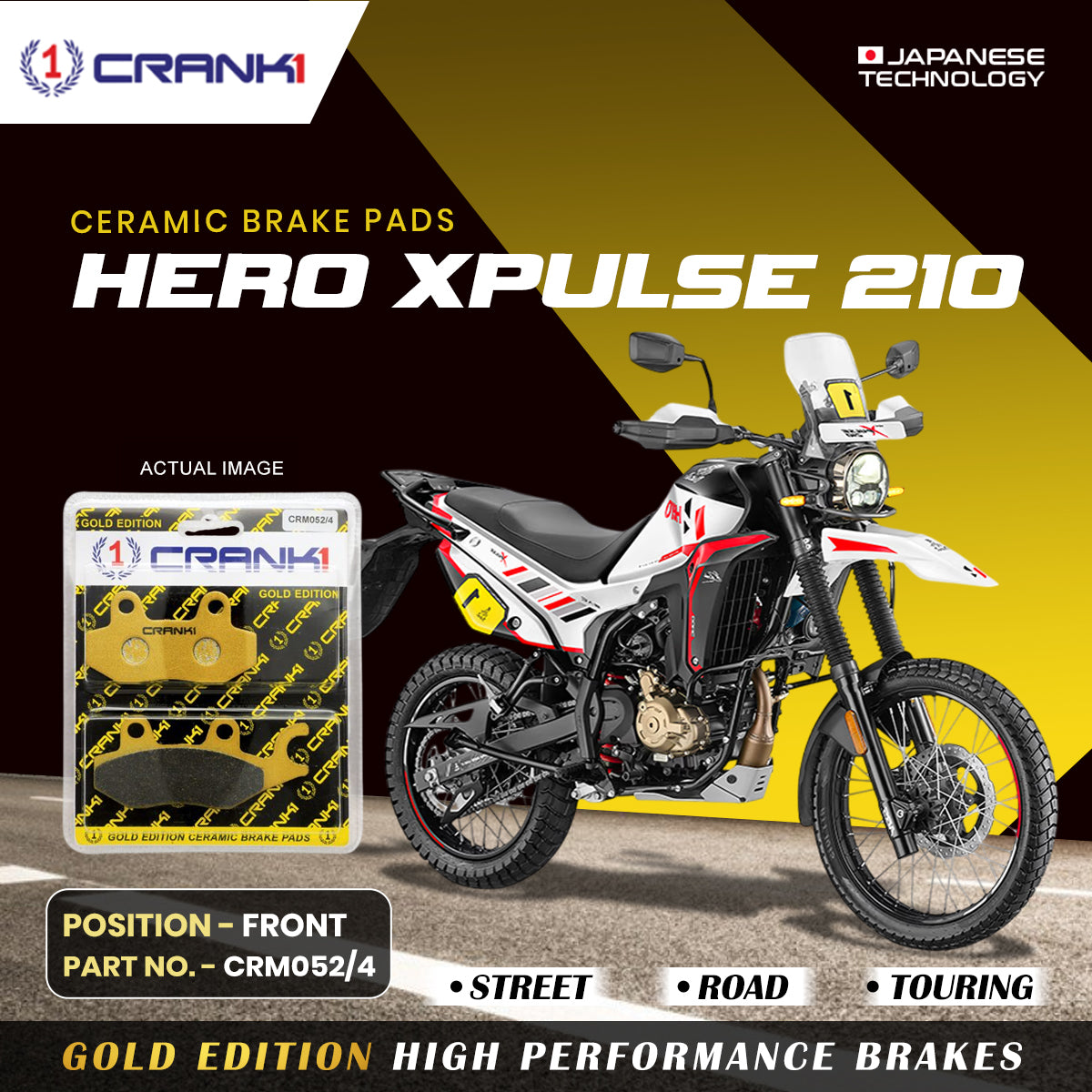 Ceramic Brake Pads For Hero Xpulse 210 - Front - CRM052/4