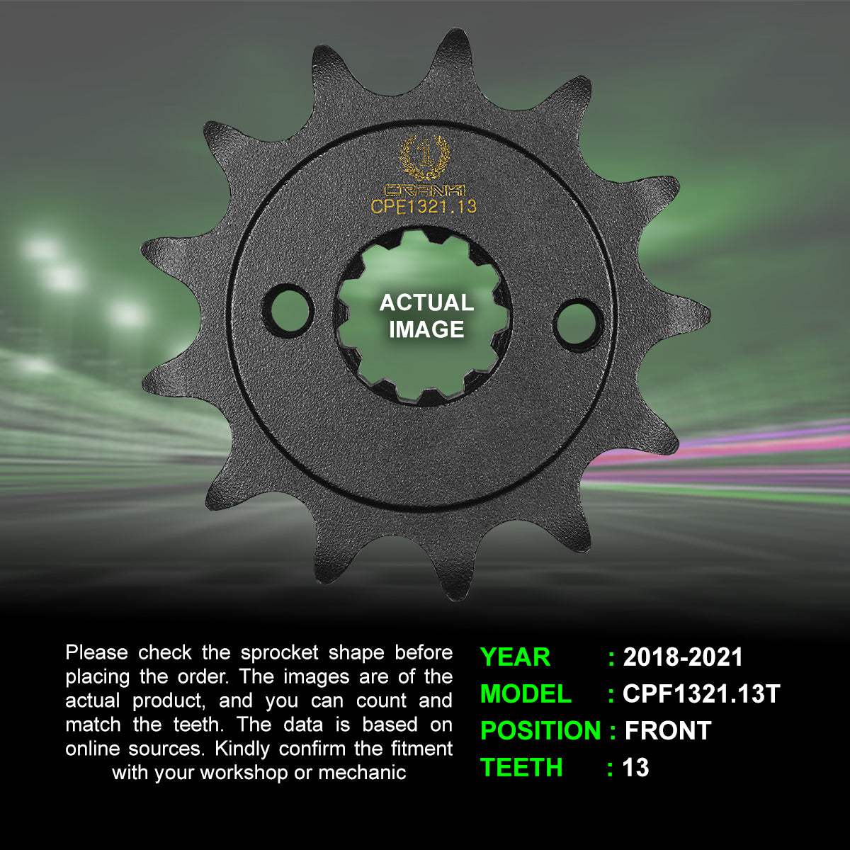 Sprocket For Honda CB 300R (2018-2021) - Front - CPF1321.13T