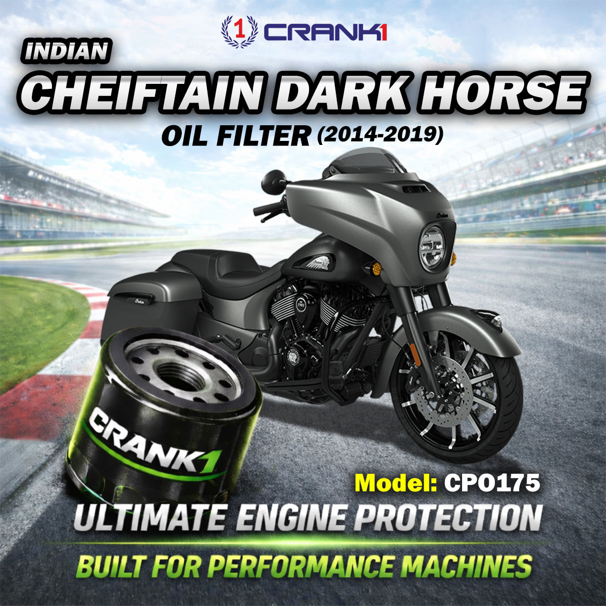 Oil Filter For Indian Cheiftain Dark Horse (2014-2019) - CPO175