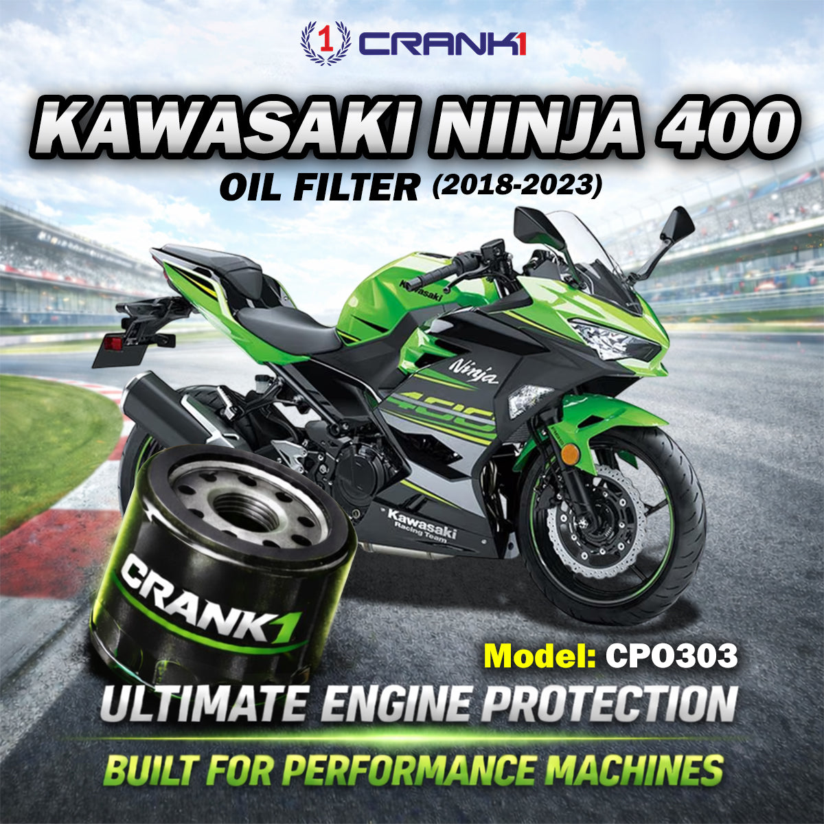 Oil Filter For Kawasaki Ninja 400 (2018-2023) - CPO303