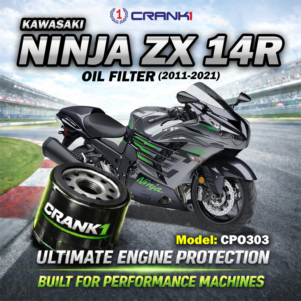 Oil Filter For Kawasaki Ninja ZX-14R (2011-2021) - CPO303