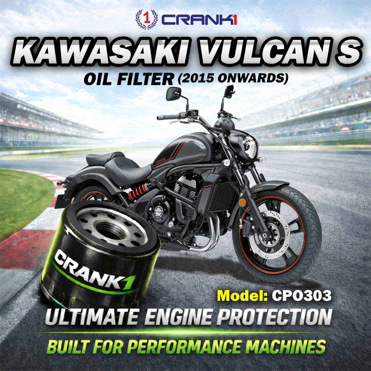 Oil Filter For Kawasaki Vulcan S (2015 Onwards) - CPO303