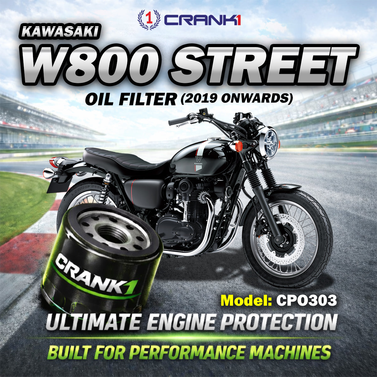 Oil Filter For Kawasaki W800 Street (2019 Onwards) - CPO303