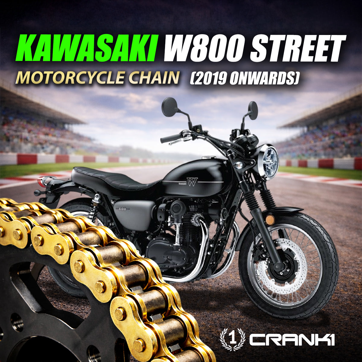 Chain For Kawasaki W800 Street (2019 Onwards) - 520 Pitch x 106 Links Gold (ZVMX)