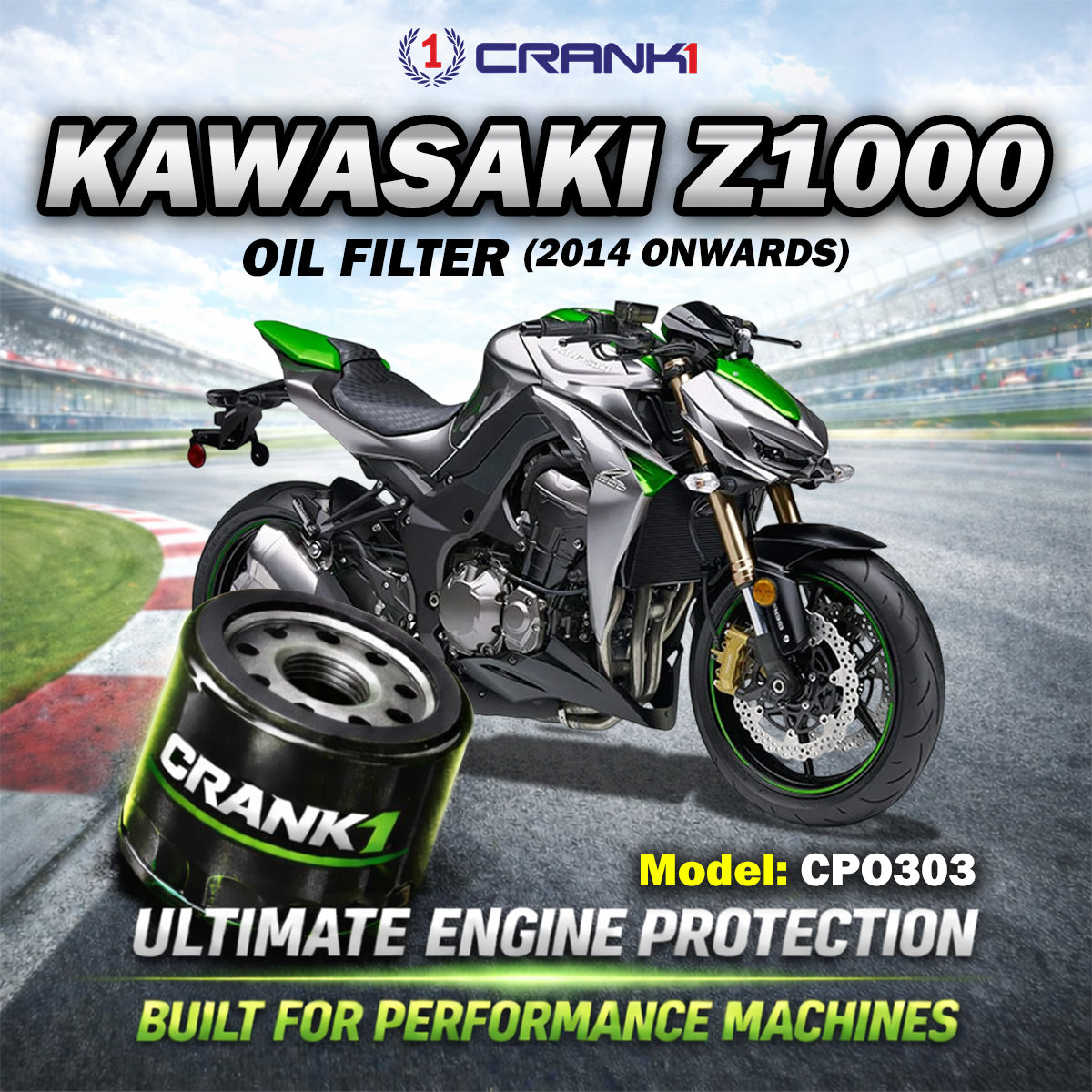 Oil Filter For Kawasaki Z1000 (2014 Onwards) - CPO303