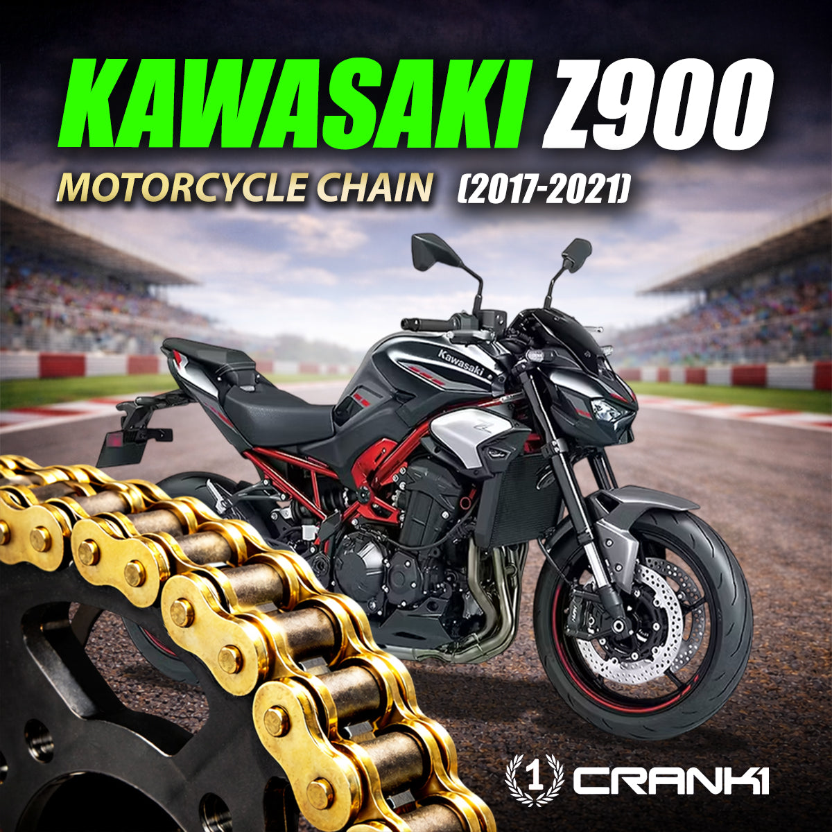 Chain For Kawasaki Z900 (2017-2021) - 525 Pitch x 114 Links Gold (ZVMX
