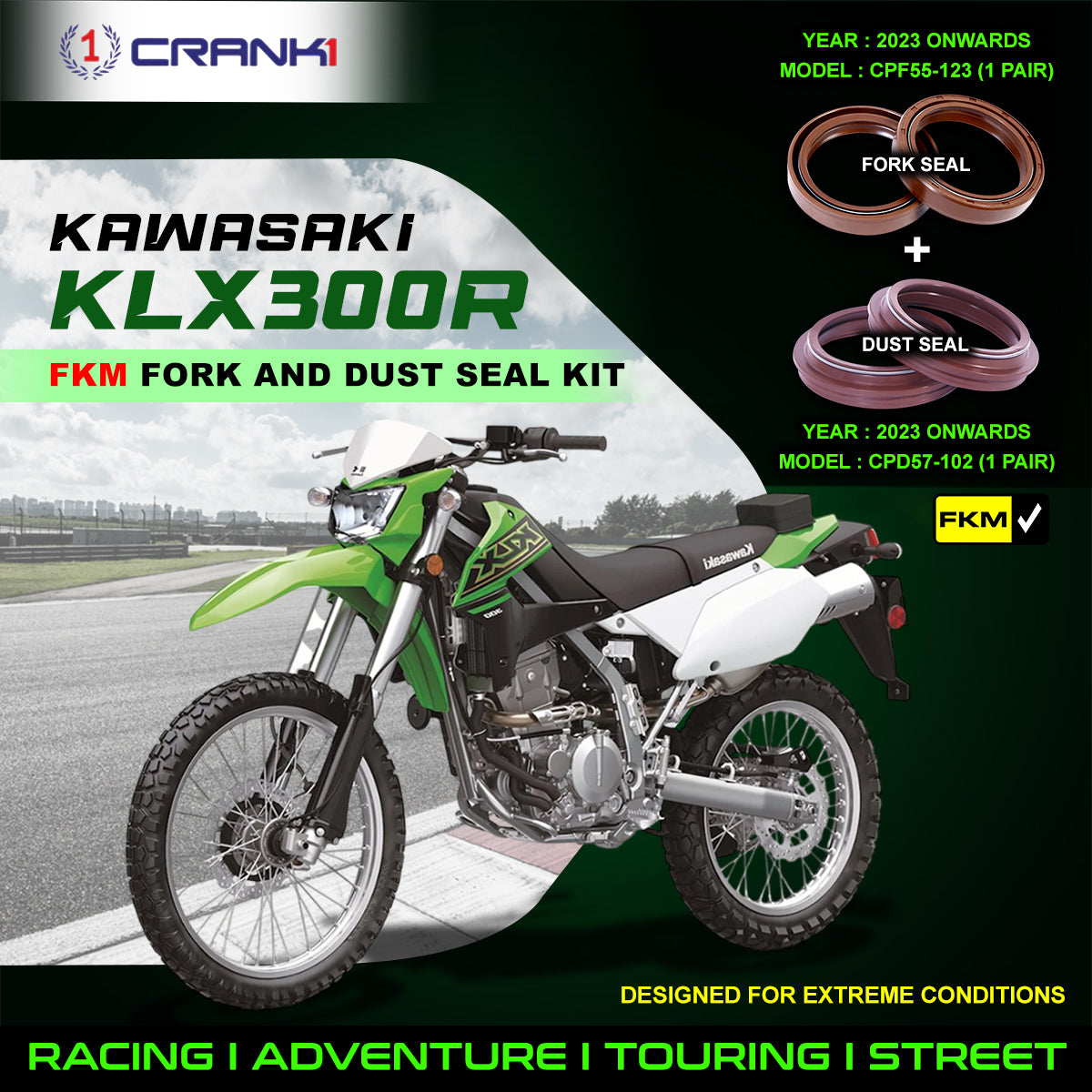 Fork And Dust Seals Kit For Kawasaki KLX300R (2023 Onwards)
