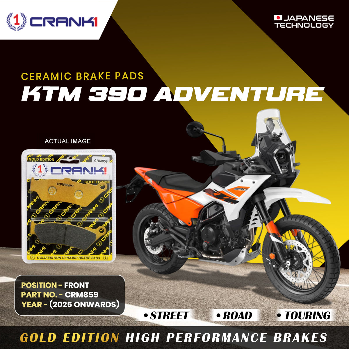 Brake Ceramic ナカムラ Pads CRM8 - Front - Onwards) (2025 Adventure 390 KTM For その他