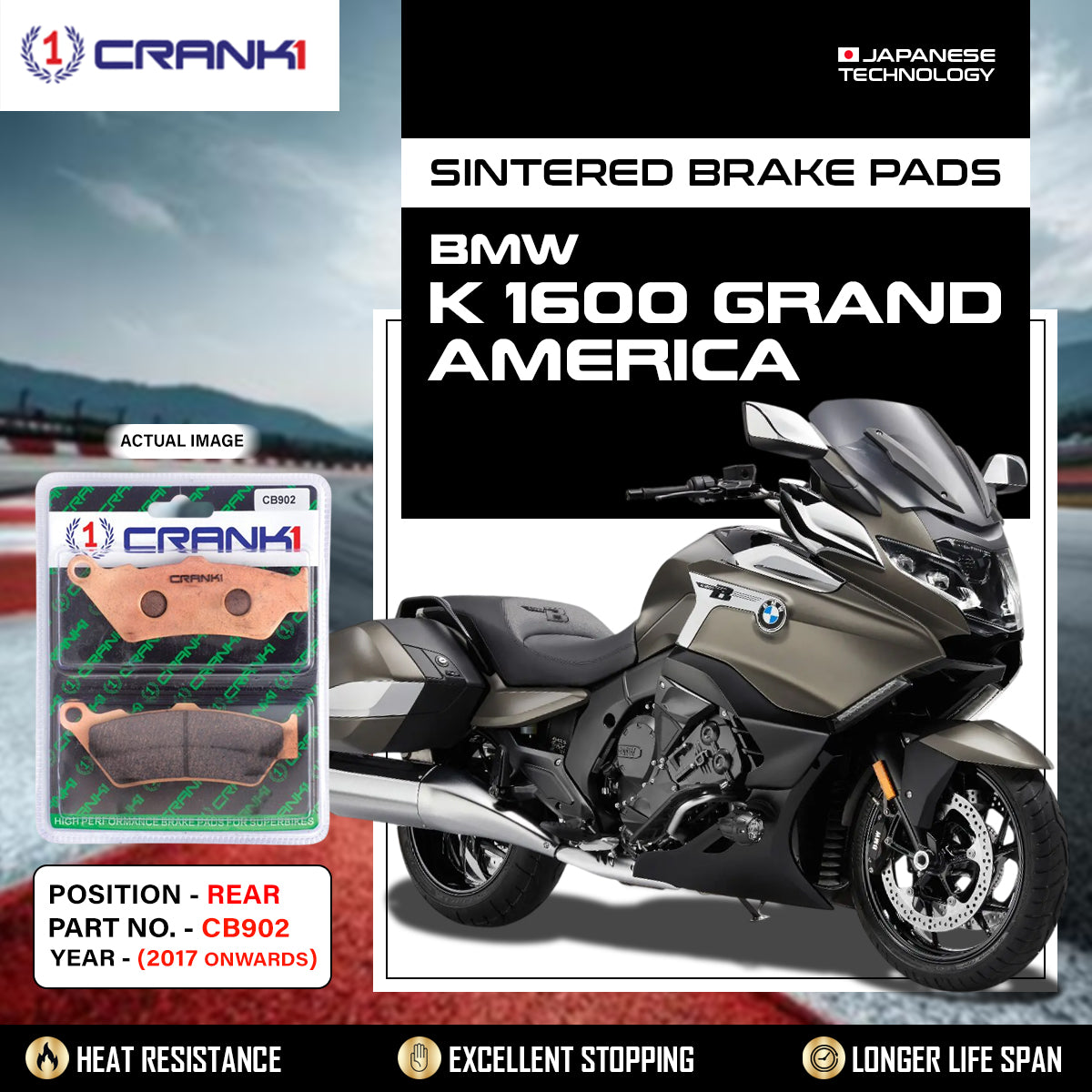 Sintered Brake Pads For BMW K 1600 Grand America (2017 Onwards) - Rear - CB902