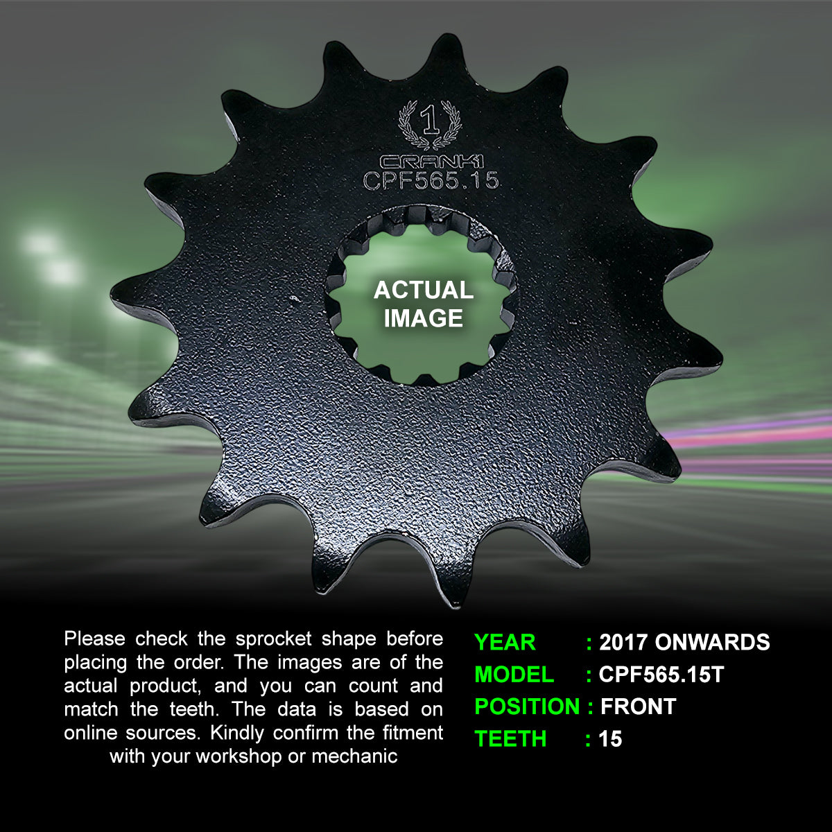 Sprocket For Kawasaki Ninja 650 (2017 Onwards) - Front - CPF565.15T