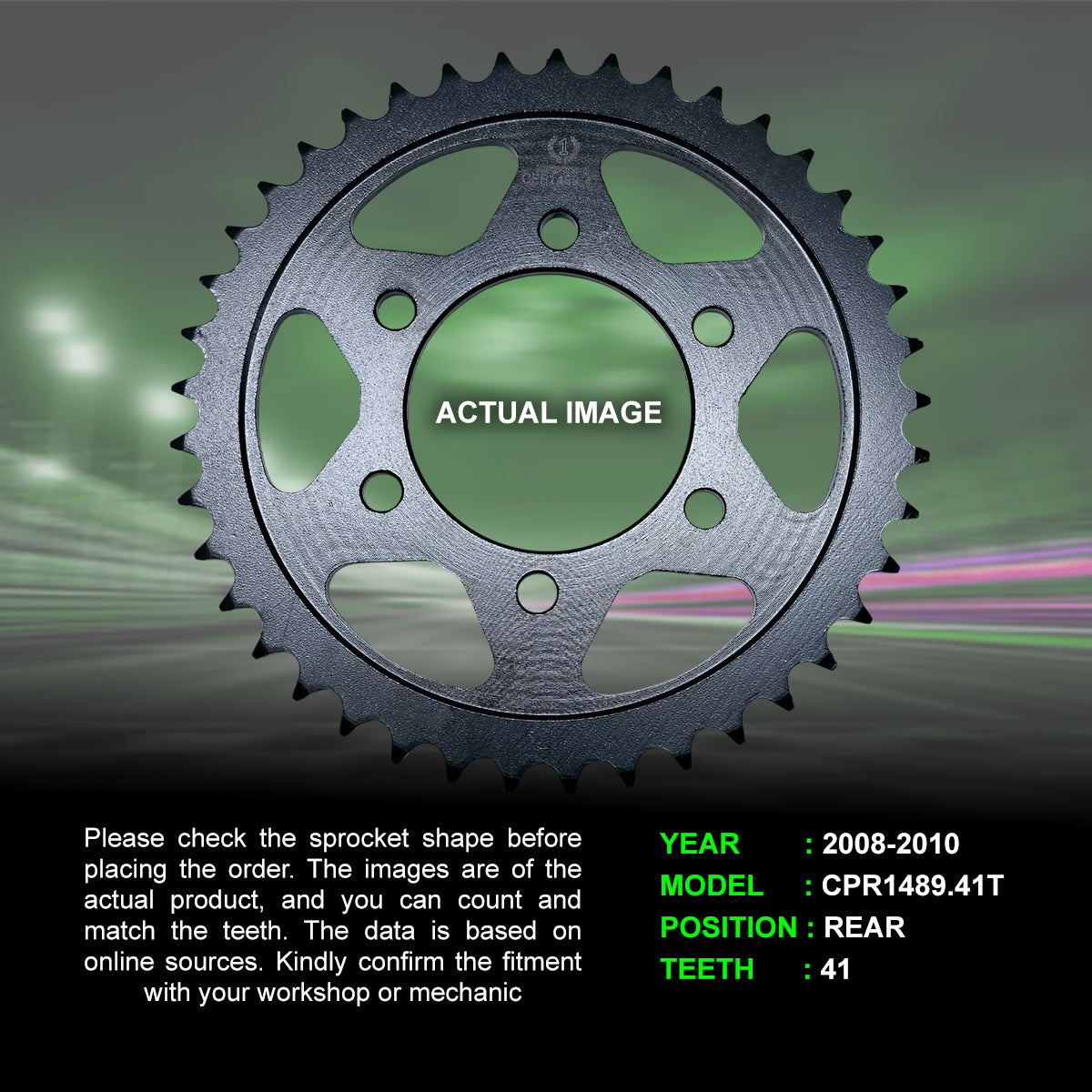 Sprocket For Kawasaki Ninja ZX-10R (2008-2010) - Rear - CPR1489.41T