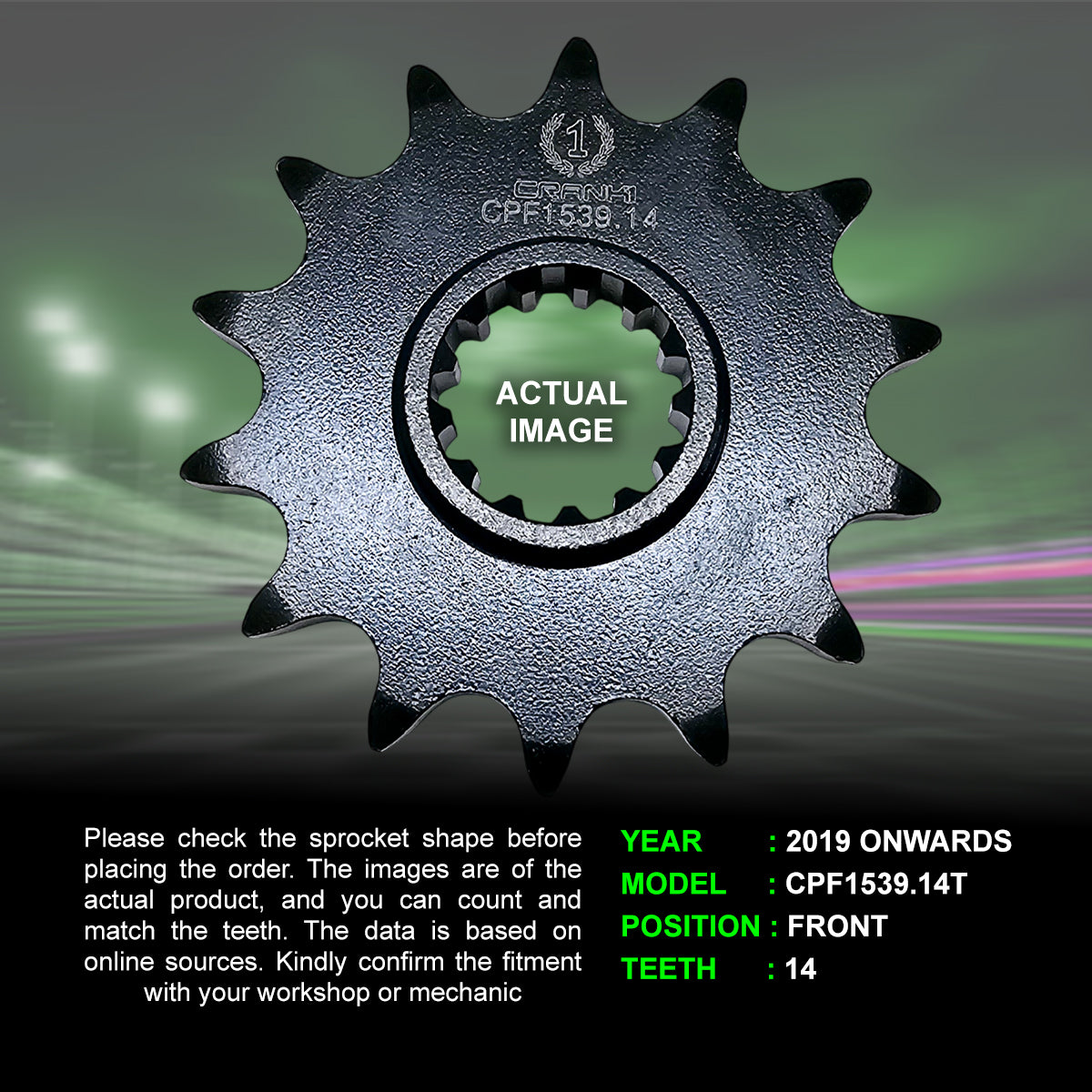 Sprocket For Kawasaki Z400 (2019 Onwards) - Front - CPF1539.14T