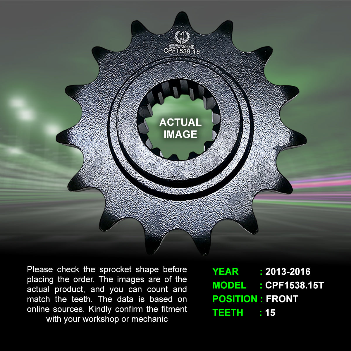 Sprocket For Kawasaki Z800 (2013-2016) - Front - CPF1538.15T