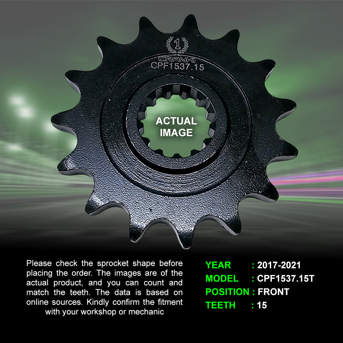 Sprocket For Kawasaki Z900 (2017-2021) - Front - CPF1537.15T